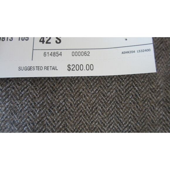 NWT HAGGAR BROWN TWEED 100% LAMBSWOOL SPORTSCOAT SIZE 42S PERFECT CONDITION - Picture 5 of 6